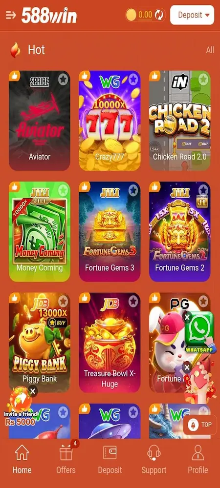 588 Win Game interface