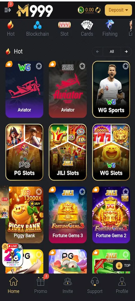 M999 Game interface