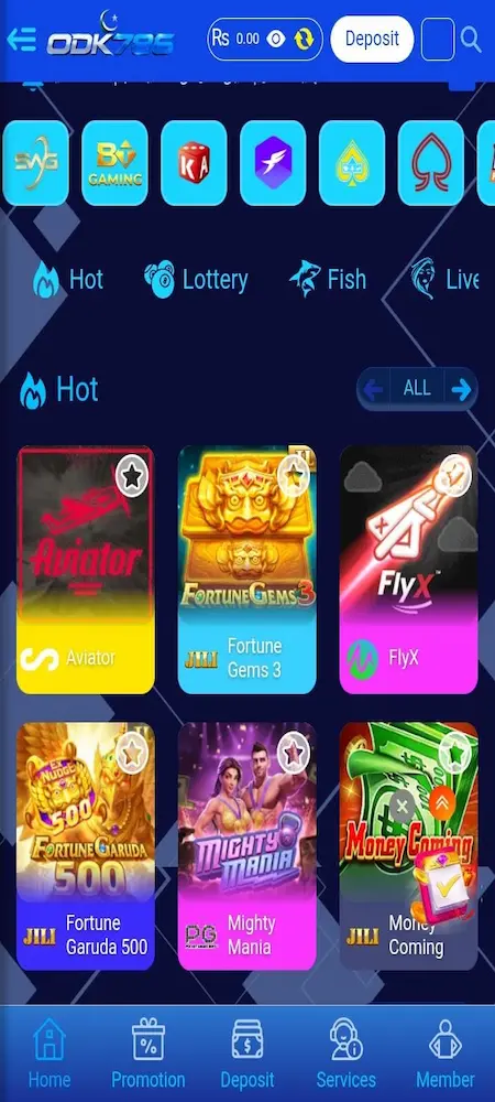 ODK786 Game interface