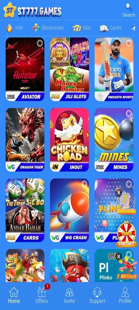 ST777 Game interface