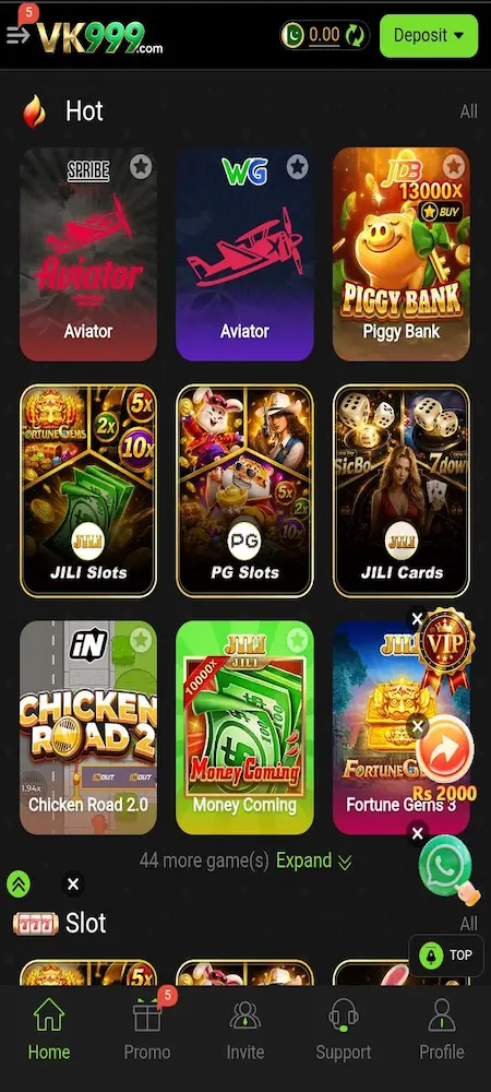 VK 999 Game interface